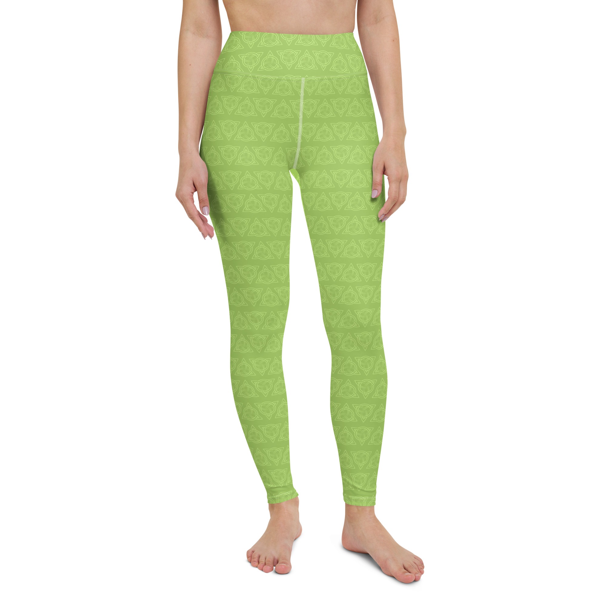 Green Celtic Triquetra Yoga Leggings