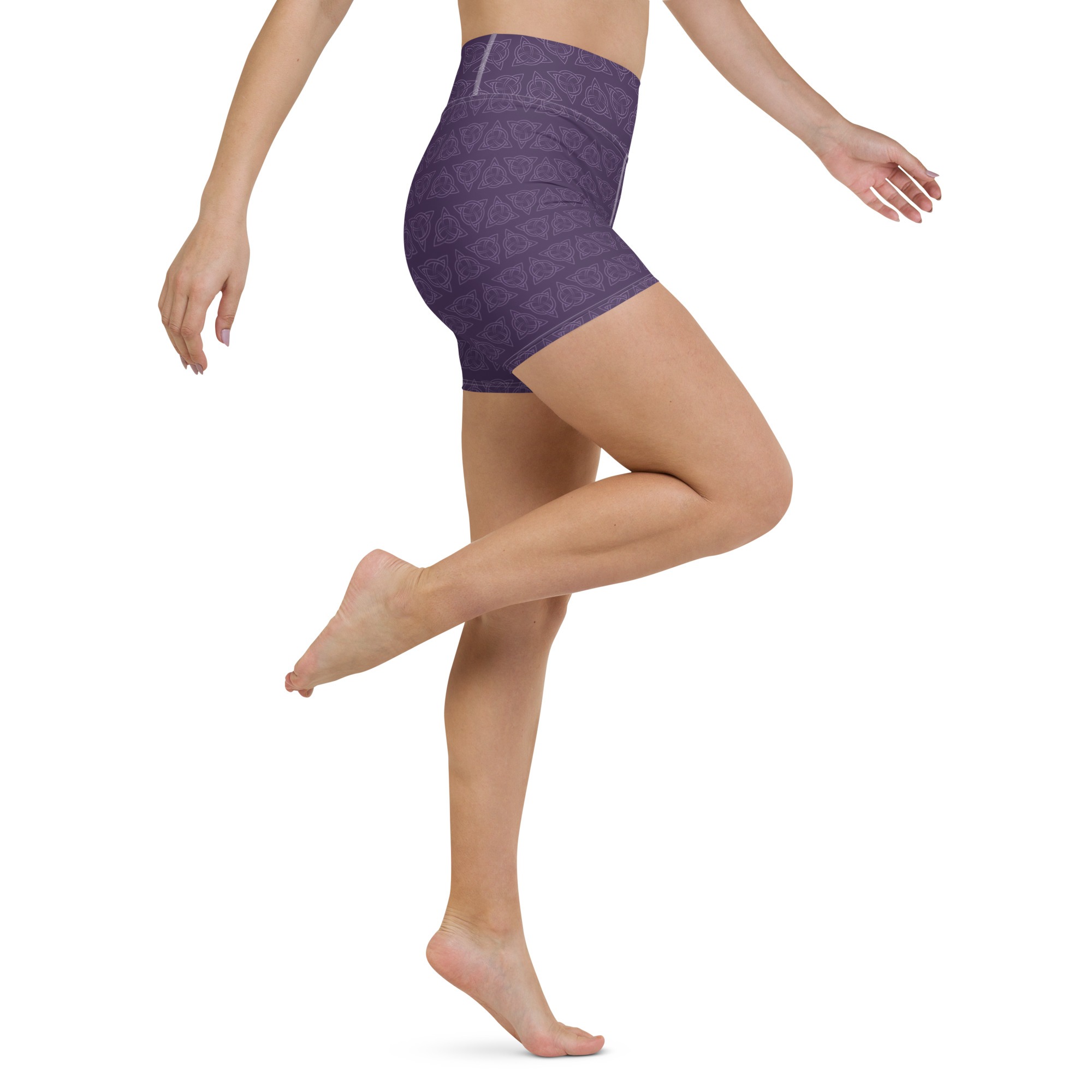 Purple Celtic Triquetra Yoga Shorts