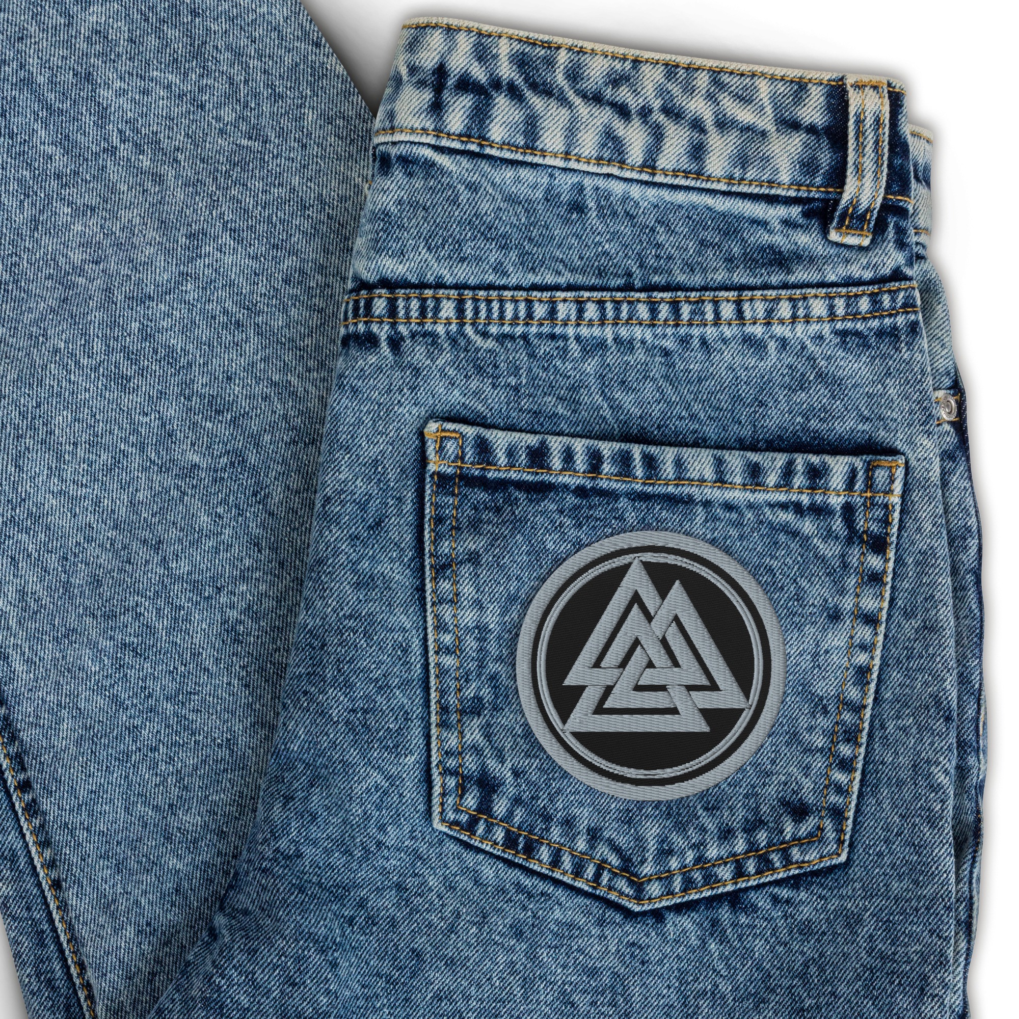 Gray Valknut Embroidered Patch